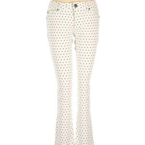 DL1961 Sz 27 Women's White angel mid rise skinny ankle fizz polka dot jeans